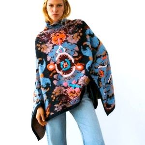 Zara multicolored poncho